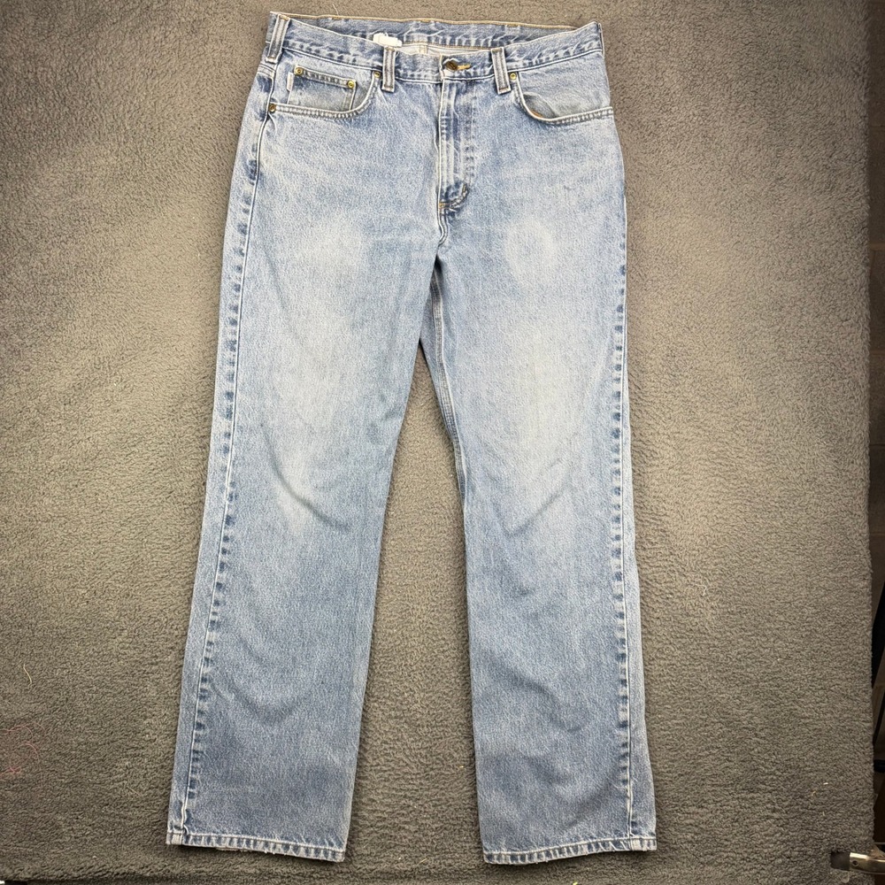 Carhartt Mens Relaxed Fit Straight Leg Jeans Light Wash Blue Denim B13 STW
